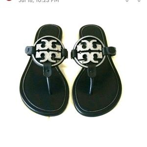 Tory Burch Metal Miller Embellished Sandal black and silver rhinestone